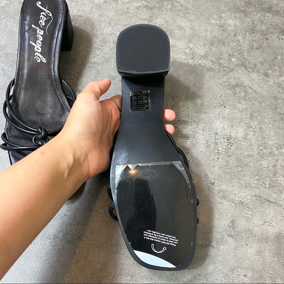 NEW Free People Petra Black Block Heel Sandal - Picture 7 of 8